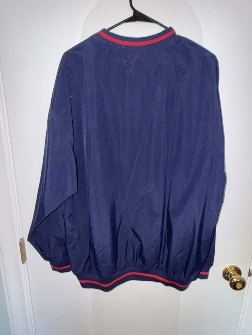 Vintage Men's IZOD Jacket Pullover Classic Shell Navy Blue Windbreaker Golf LG - Picture 3 of 3